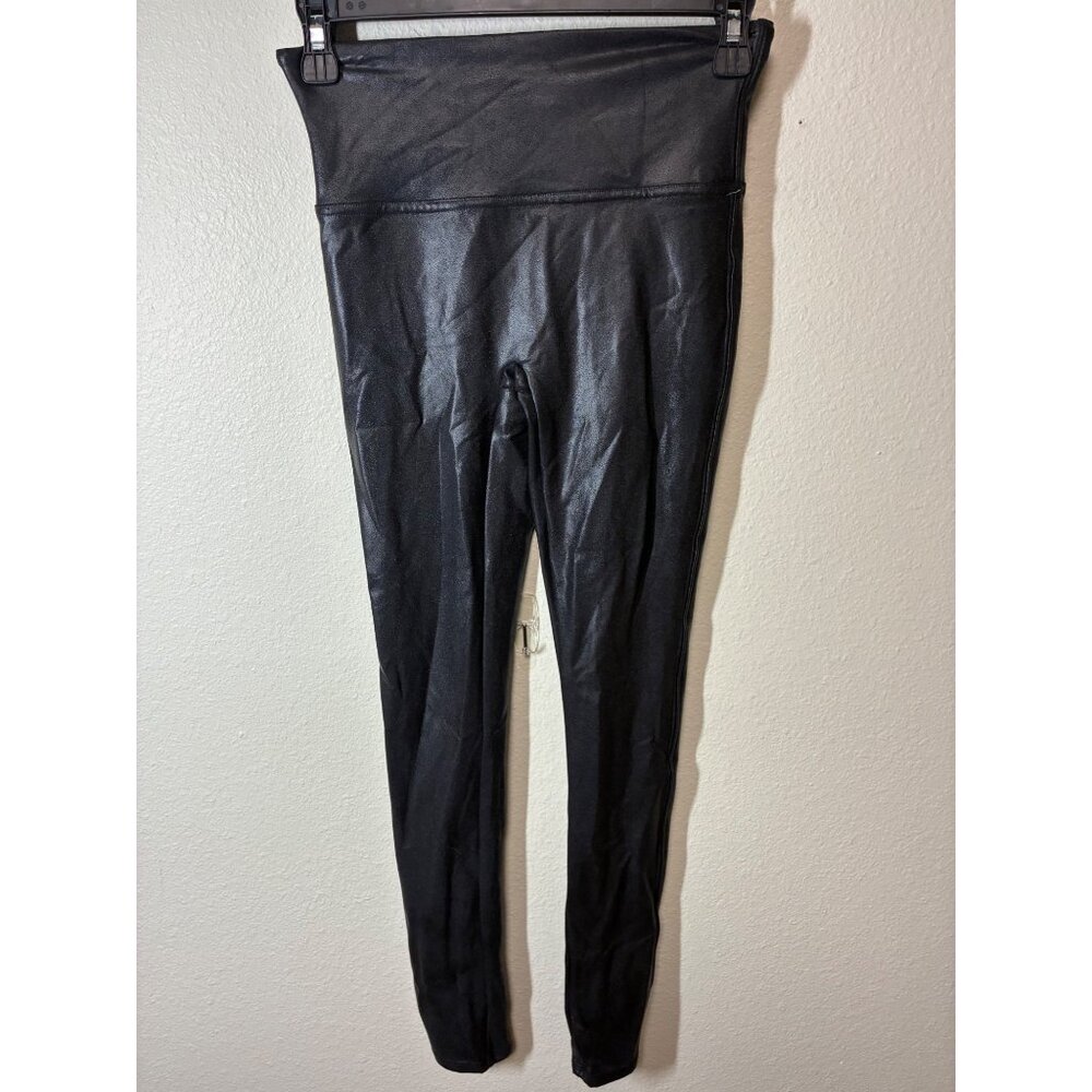 Spanx Leggings Edgy Grunge Gym Yoga Workout Black Size Small
